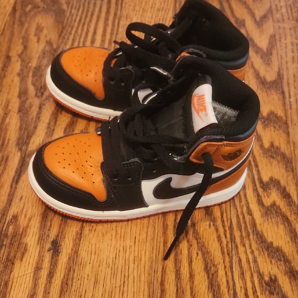 Nike Kids Orange and Black High-Top Sneakers